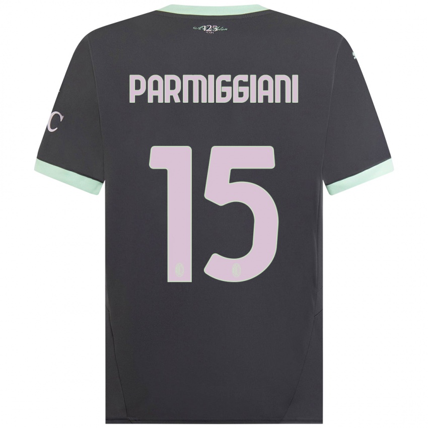 Kinder Pietro Parmiggiani #15 Grau Ausweichtrikot Trikot 2024/25 T-Shirt Österreich