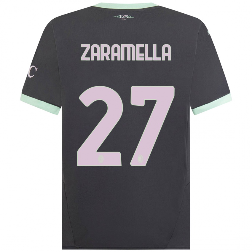 Kinder Mattia Zaramella #27 Grau Ausweichtrikot Trikot 2024/25 T-Shirt Österreich