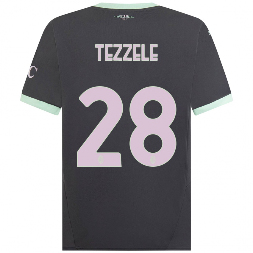 Kinder Matteo Tezzele #28 Grau Ausweichtrikot Trikot 2024/25 T-Shirt Österreich