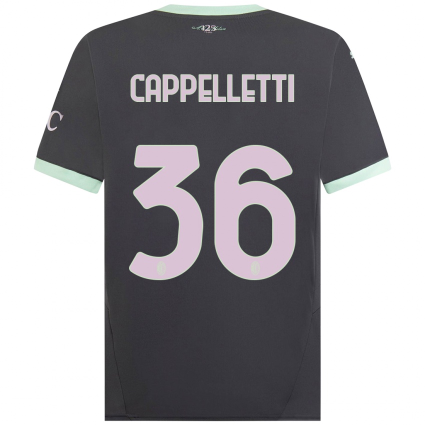 Kinder Mattia Cappelletti #36 Grau Ausweichtrikot Trikot 2024/25 T-Shirt Österreich