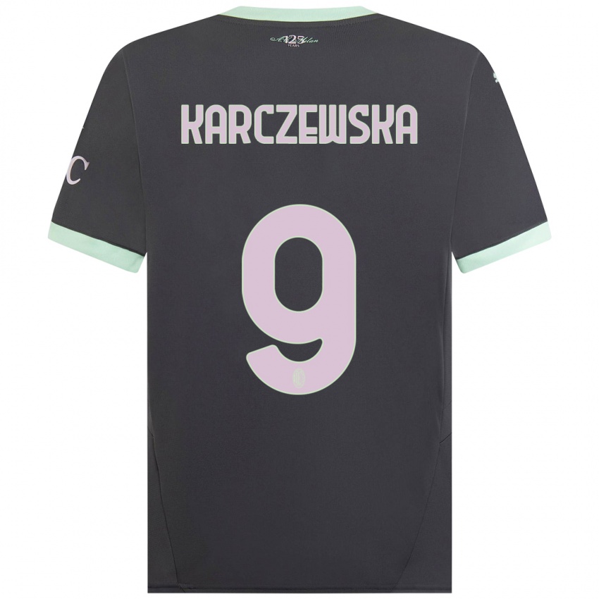 Kinder Nikola Karczewska #9 Grau Ausweichtrikot Trikot 2024/25 T-Shirt Österreich