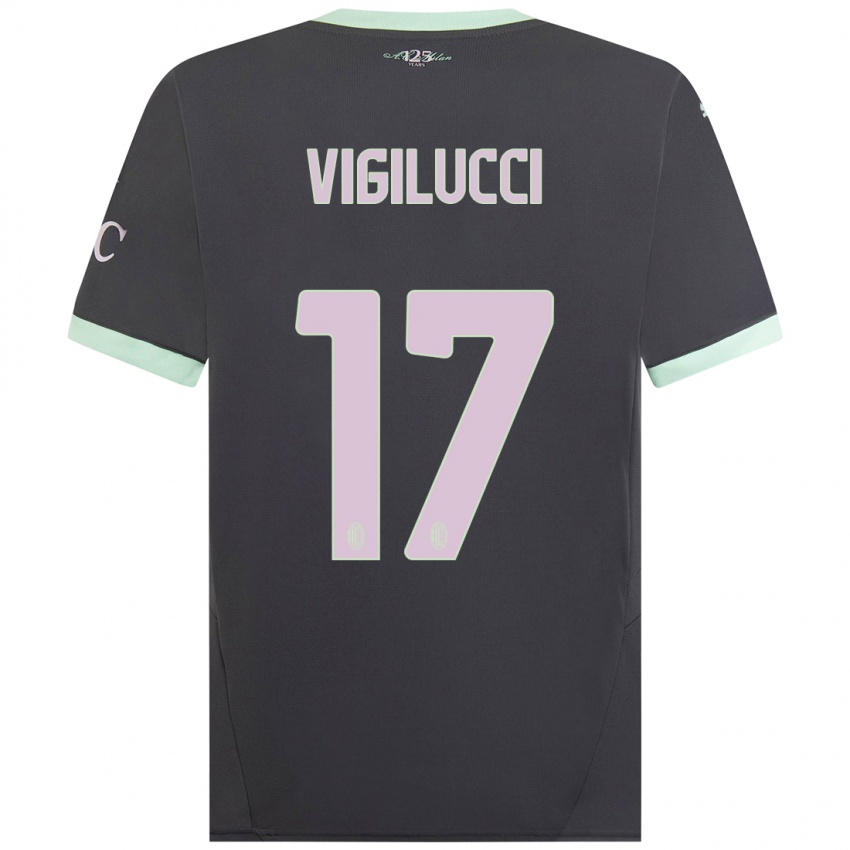 Kinder Valery Vigilucci #17 Grau Ausweichtrikot Trikot 2024/25 T-Shirt Österreich