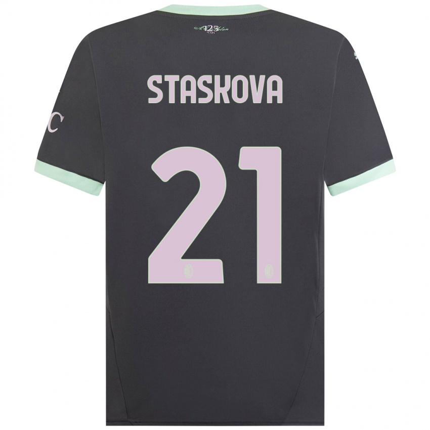 Kinder Andrea Stašková #21 Grau Ausweichtrikot Trikot 2024/25 T-Shirt Österreich