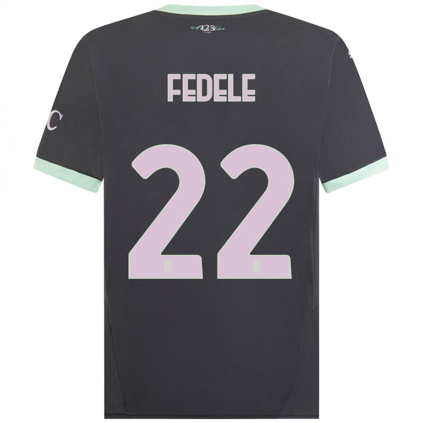 Kinder Noemi Fedele #22 Grau Ausweichtrikot Trikot 2024/25 T-Shirt Österreich