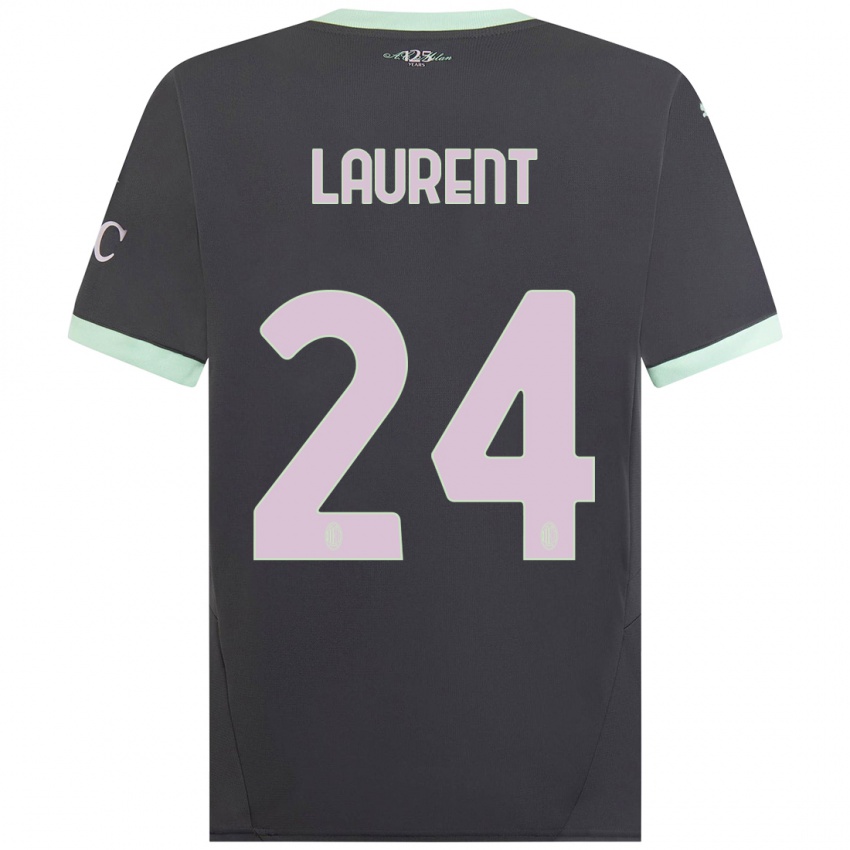 Kinder Emelyne Laurent #24 Grau Ausweichtrikot Trikot 2024/25 T-Shirt Österreich