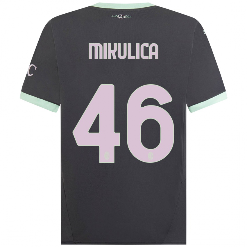 Kinder Petra Mikulica #46 Grau Ausweichtrikot Trikot 2024/25 T-Shirt Österreich