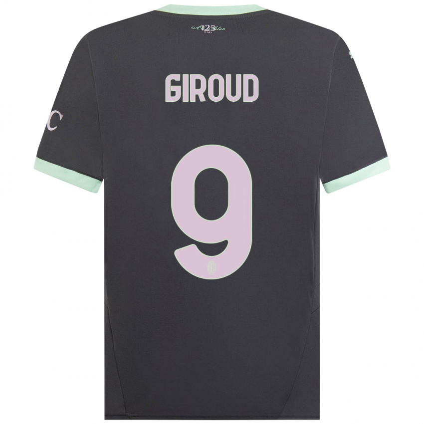 Kinder Olivier Giroud #9 Grau Ausweichtrikot Trikot 2024/25 T-Shirt Österreich