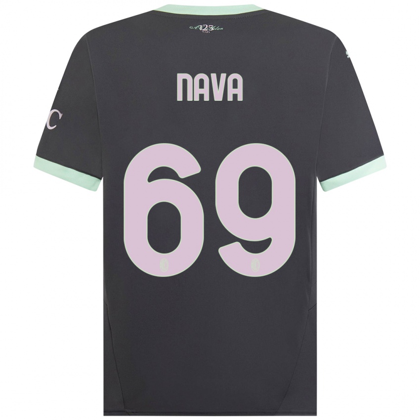 Kinder Lapo Nava #69 Grau Ausweichtrikot Trikot 2024/25 T-Shirt Österreich