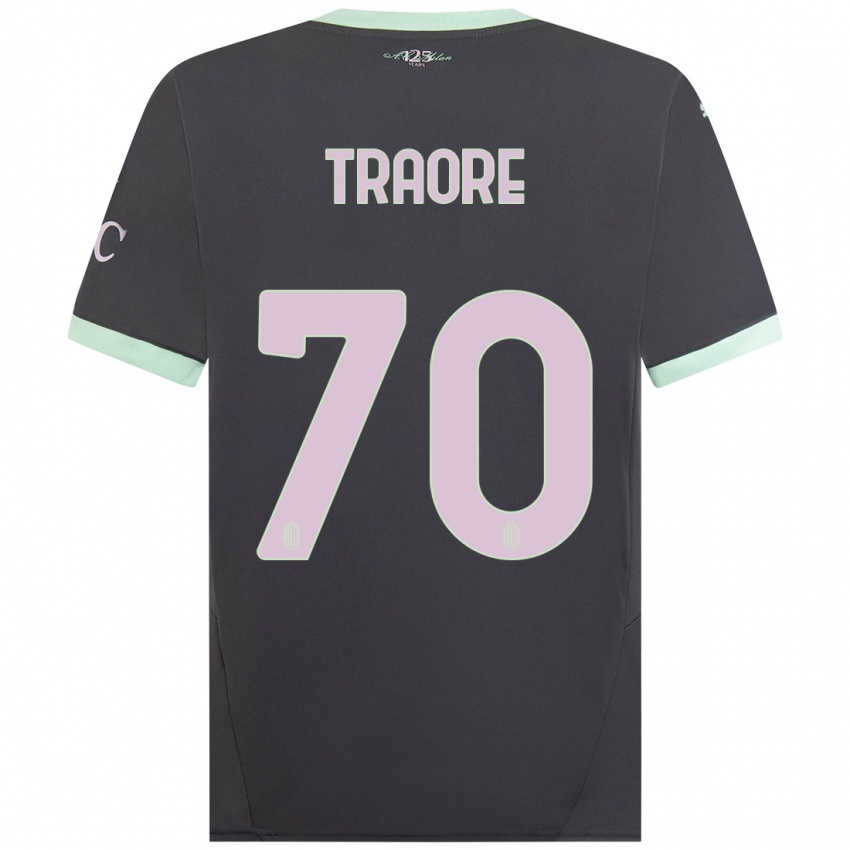 Kinder Chaka Traore #70 Grau Ausweichtrikot Trikot 2024/25 T-Shirt Österreich