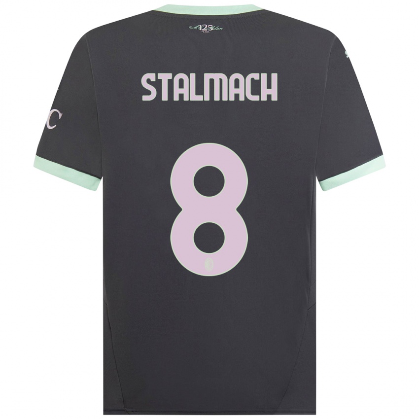 Kinder Dariusz Stalmach #8 Grau Ausweichtrikot Trikot 2024/25 T-Shirt Österreich