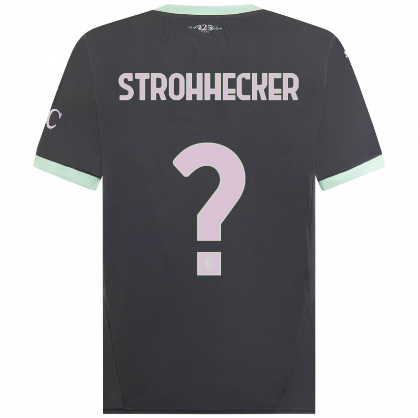 Kinder Riccardo Strohhecker #0 Grau Ausweichtrikot Trikot 2024/25 T-Shirt Österreich