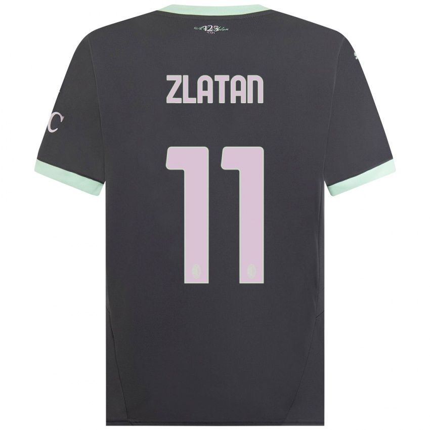 Kinder Zlatan Ibrahimovic #11 Grau Ausweichtrikot Trikot 2024/25 T-Shirt Österreich