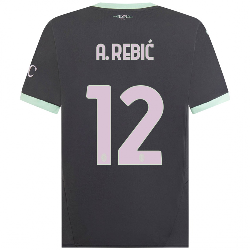 Kinder Ante Rebic #12 Grau Ausweichtrikot Trikot 2024/25 T-Shirt Österreich