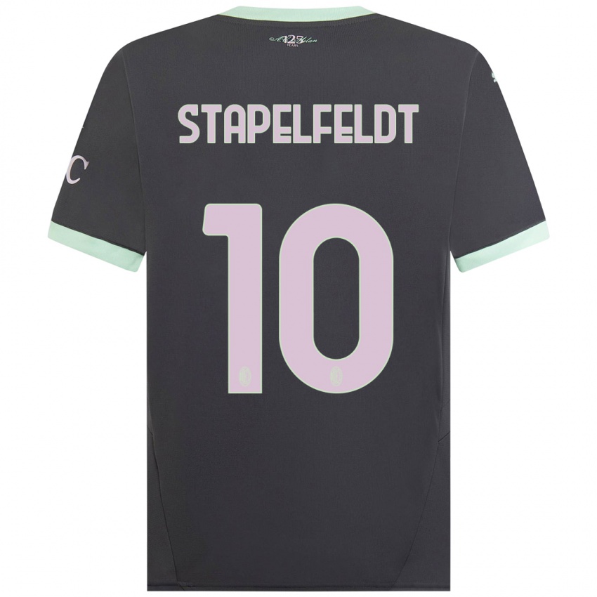 Kinder Nina Stapelfeldt #10 Grau Ausweichtrikot Trikot 2024/25 T-Shirt Österreich