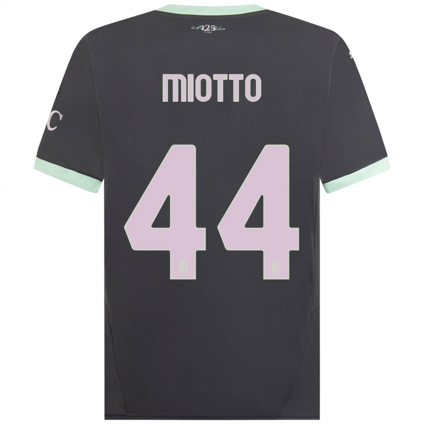 Kinder Giorgia Miotto #44 Grau Ausweichtrikot Trikot 2024/25 T-Shirt Österreich