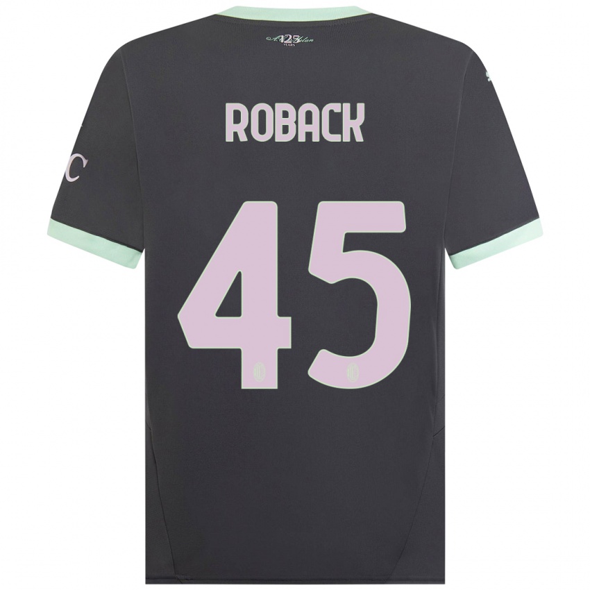 Kinder Emil Roback #45 Grau Ausweichtrikot Trikot 2024/25 T-Shirt Österreich