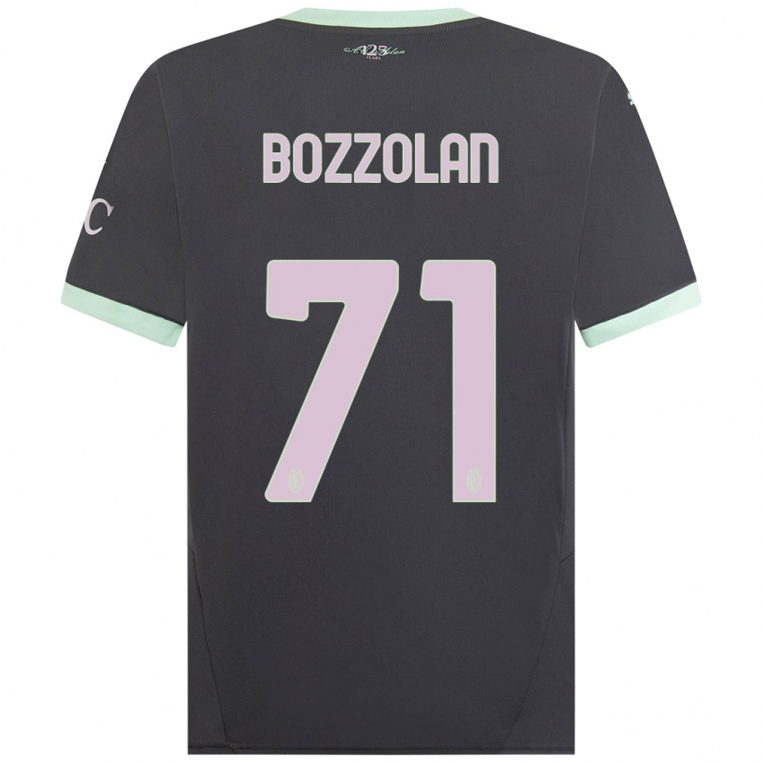 Kinder Andrea Bozzolan #71 Grau Ausweichtrikot Trikot 2024/25 T-Shirt Österreich