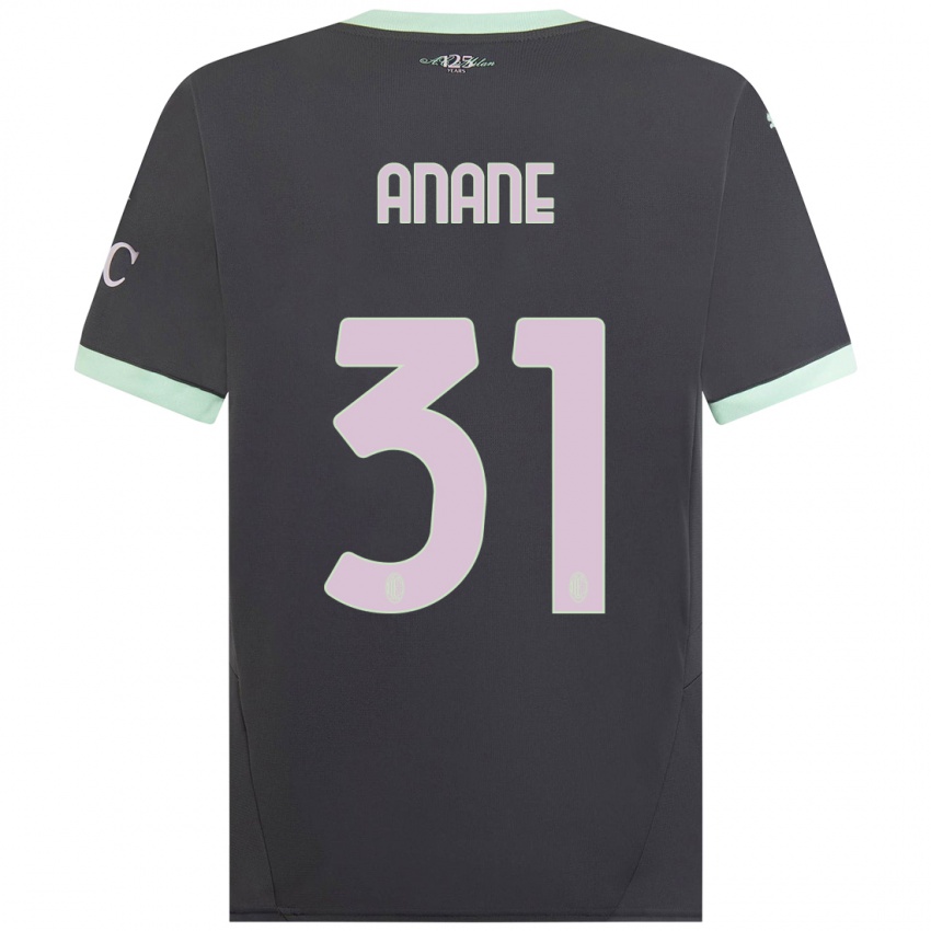 Kinder Emmanuel Anane #31 Grau Ausweichtrikot Trikot 2024/25 T-Shirt Österreich