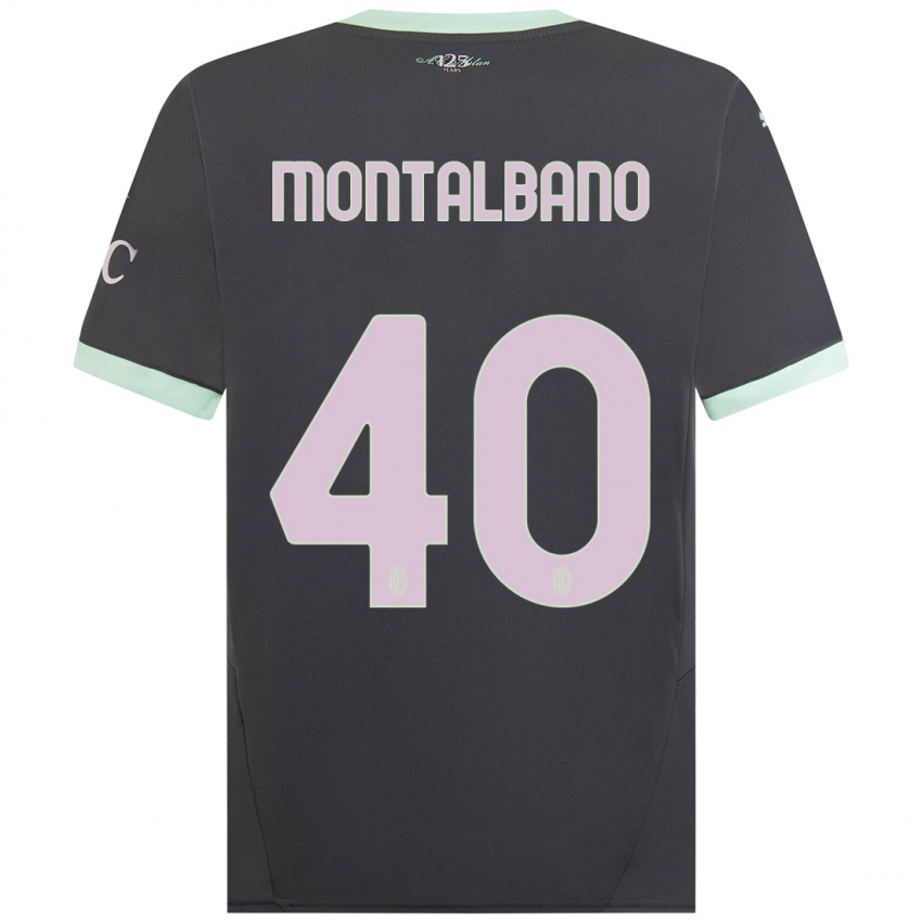 Kinder Nicolo Montalbano #40 Grau Ausweichtrikot Trikot 2024/25 T-Shirt Österreich