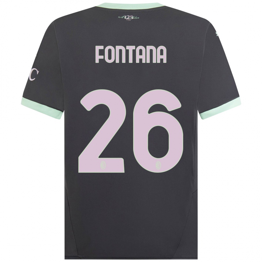 Kinder Francesco Fontana #26 Grau Ausweichtrikot Trikot 2024/25 T-Shirt Österreich