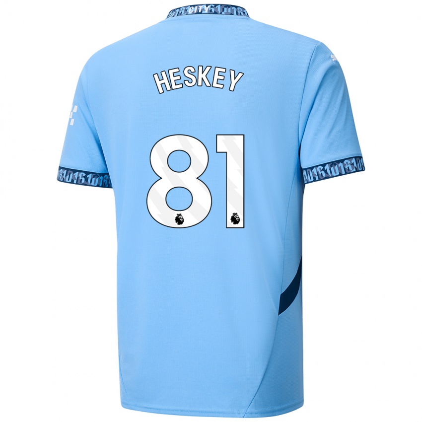 Herren Jaden Heskey #81 Marineblau Heimtrikot Trikot 2024/25 T-Shirt Österreich