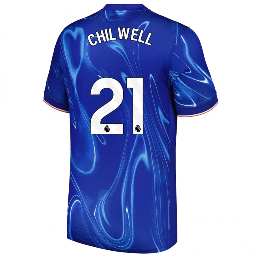 Herren Ben Chilwell #21 Blau Weiß Heimtrikot Trikot 2024/25 T-Shirt Österreich