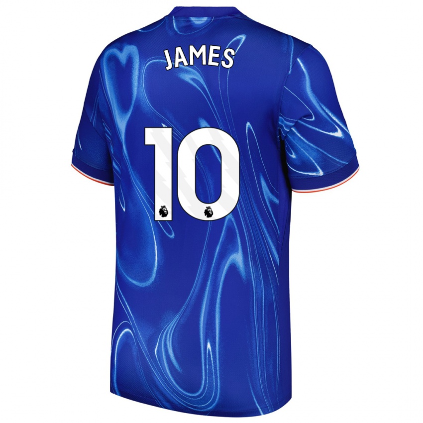 Herren Lauren James #10 Blau Weiß Heimtrikot Trikot 2024/25 T-Shirt Österreich