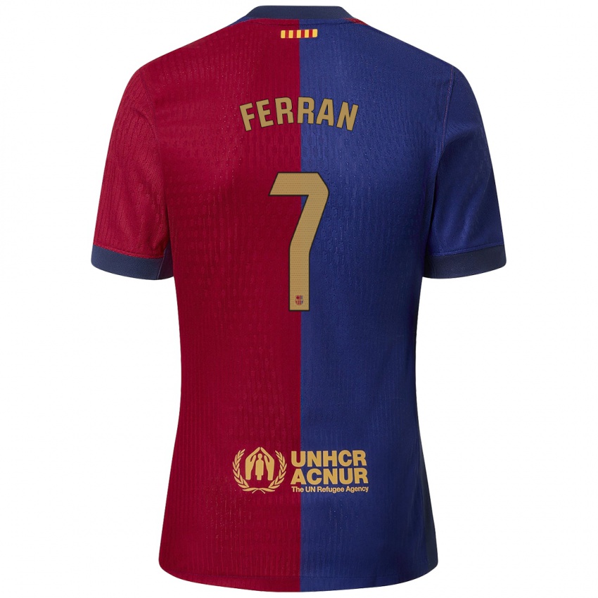 Herren Ferran Torres #7 Blau Rot Heimtrikot Trikot 2024/25 T-Shirt Österreich