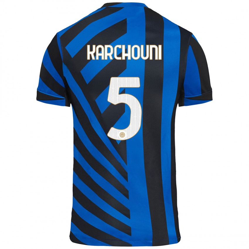 Herren Ghoutia Karchouni #5 Blau Schwarz Heimtrikot Trikot 2024/25 T-Shirt Österreich