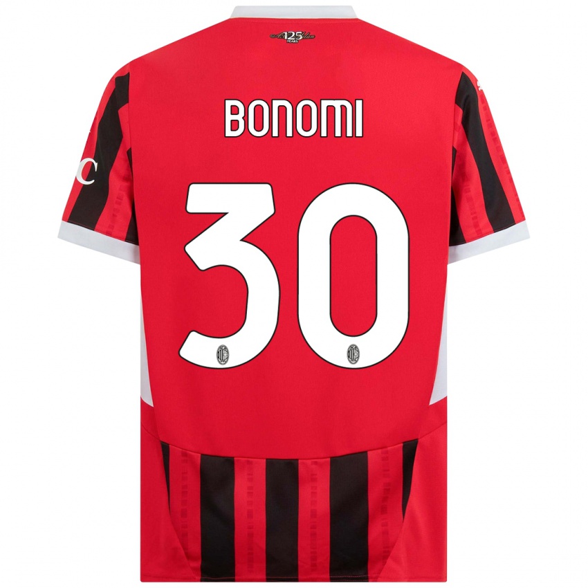 Herren Alessandro Bonomi #30 Rot Schwarz Heimtrikot Trikot 2024/25 T-Shirt Österreich