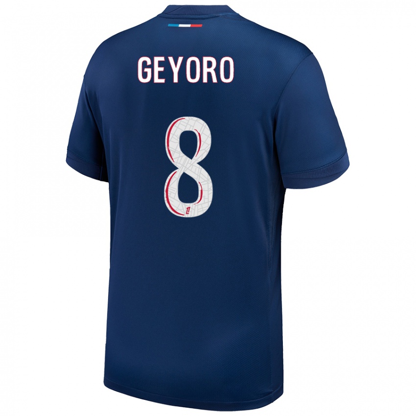 Herren Grace Geyoro #8 Marineblau Weiß Heimtrikot Trikot 2024/25 T-Shirt Österreich