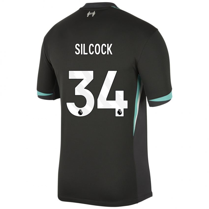 Herren Hannah Silcock #34 Schwarz Anthrazitweiß Auswärtstrikot Trikot 2024/25 T-Shirt Österreich