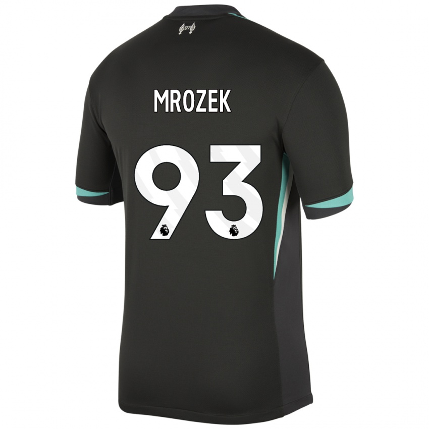 Herren Fabian Mrozek #93 Schwarz Anthrazitweiß Auswärtstrikot Trikot 2024/25 T-Shirt Österreich