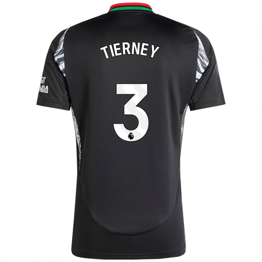 Herren Kieran Tierney #3 Schwarz Auswärtstrikot Trikot 2024/25 T-Shirt Österreich