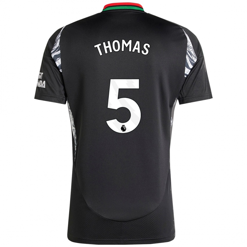 Herren Thomas Partey #5 Schwarz Auswärtstrikot Trikot 2024/25 T-Shirt Österreich