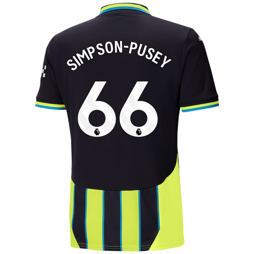 Herren Jahmai Simpson-Pusey #66 Blaugelb Auswärtstrikot Trikot 2024/25 T-Shirt Österreich