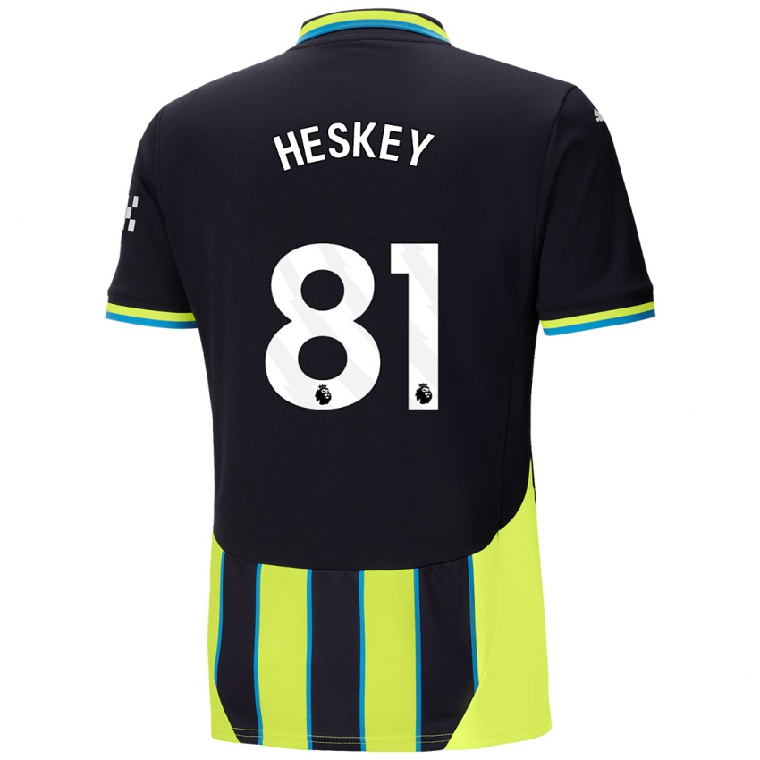 Herren Jaden Heskey #81 Blaugelb Auswärtstrikot Trikot 2024/25 T-Shirt Österreich