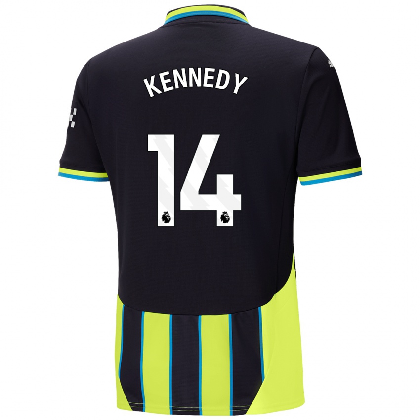 Herren Alanna Kennedy #14 Blaugelb Auswärtstrikot Trikot 2024/25 T-Shirt Österreich