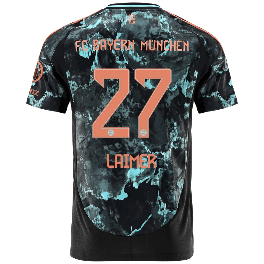 Herren Konrad Laimer #27 Schwarz Auswärtstrikot Trikot 2024/25 T-Shirt Österreich