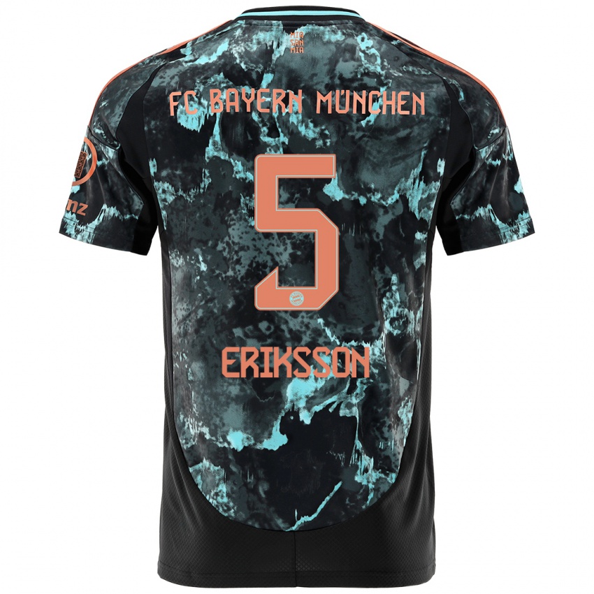 Herren Magdalena Eriksson #5 Schwarz Auswärtstrikot Trikot 2024/25 T-Shirt Österreich