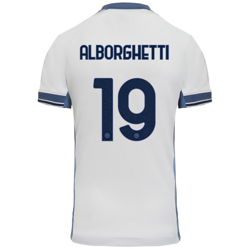 Herren Lisa Alborghetti #19 Weißgrau Auswärtstrikot Trikot 2024/25 T-Shirt Österreich