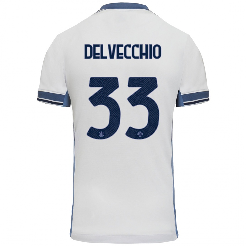 Herren Gabriele Delvecchio #33 Weißgrau Auswärtstrikot Trikot 2024/25 T-Shirt Österreich