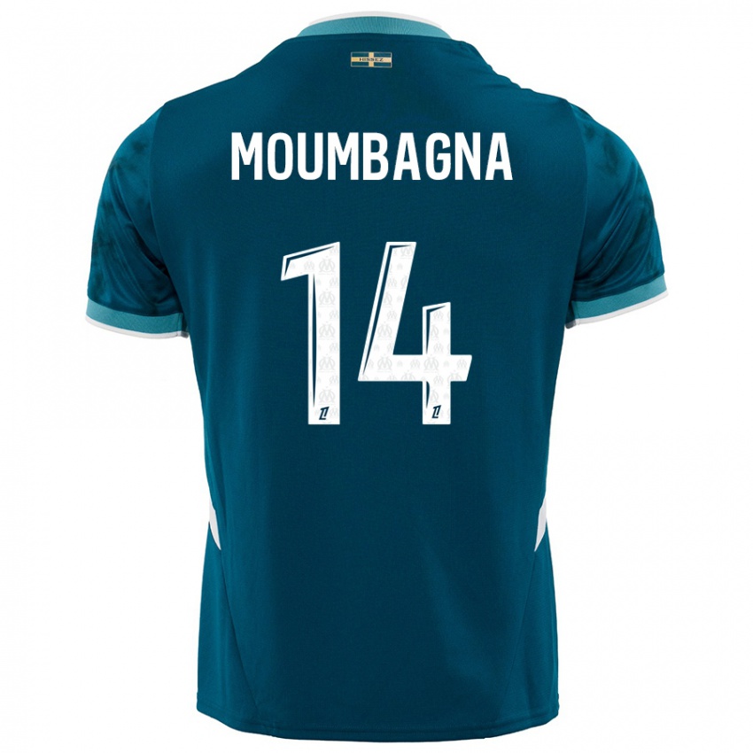 Herren Faris Moumbagna #14 Türkisblau Auswärtstrikot Trikot 2024/25 T-Shirt Österreich