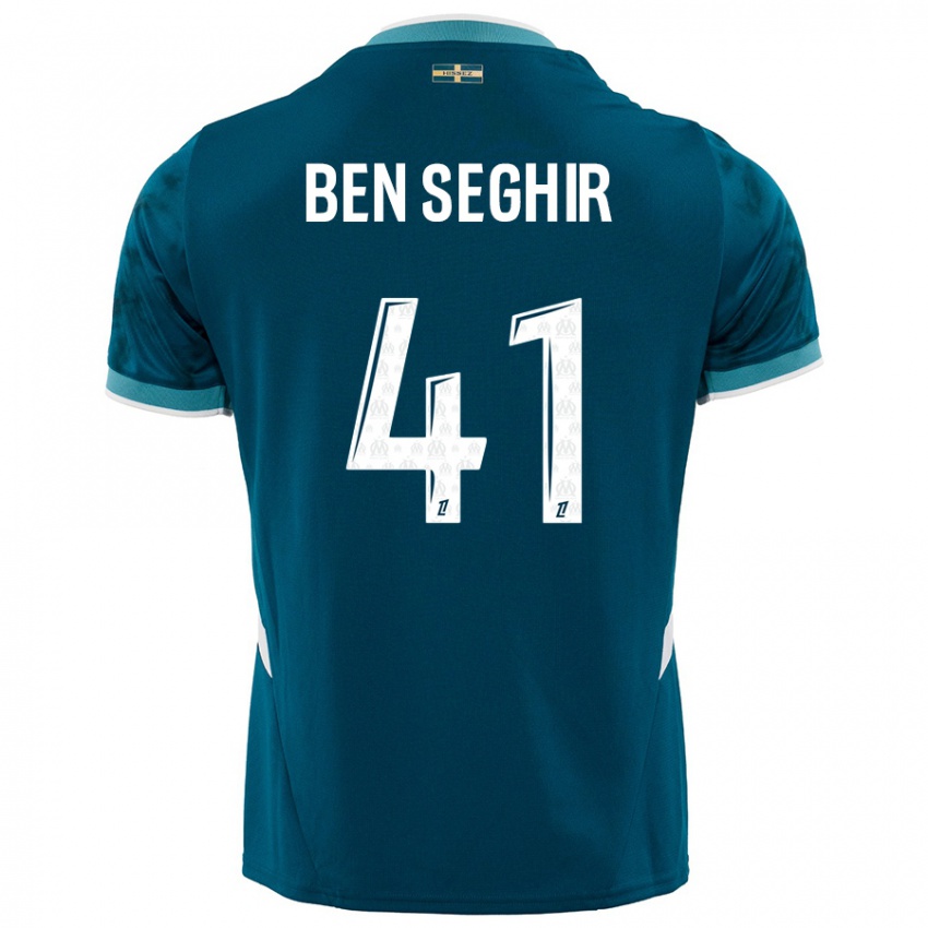 Herren Salim Ben Seghir #41 Türkisblau Auswärtstrikot Trikot 2024/25 T-Shirt Österreich