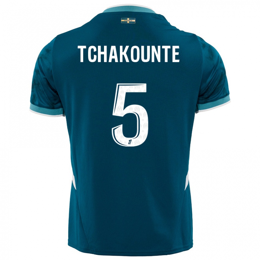 Herren Annaëlle Tchakounté #5 Türkisblau Auswärtstrikot Trikot 2024/25 T-Shirt Österreich