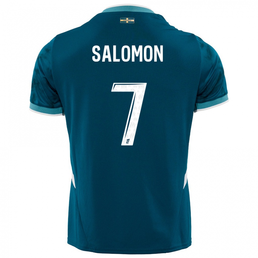 Herren Maëva Salomon #7 Türkisblau Auswärtstrikot Trikot 2024/25 T-Shirt Österreich