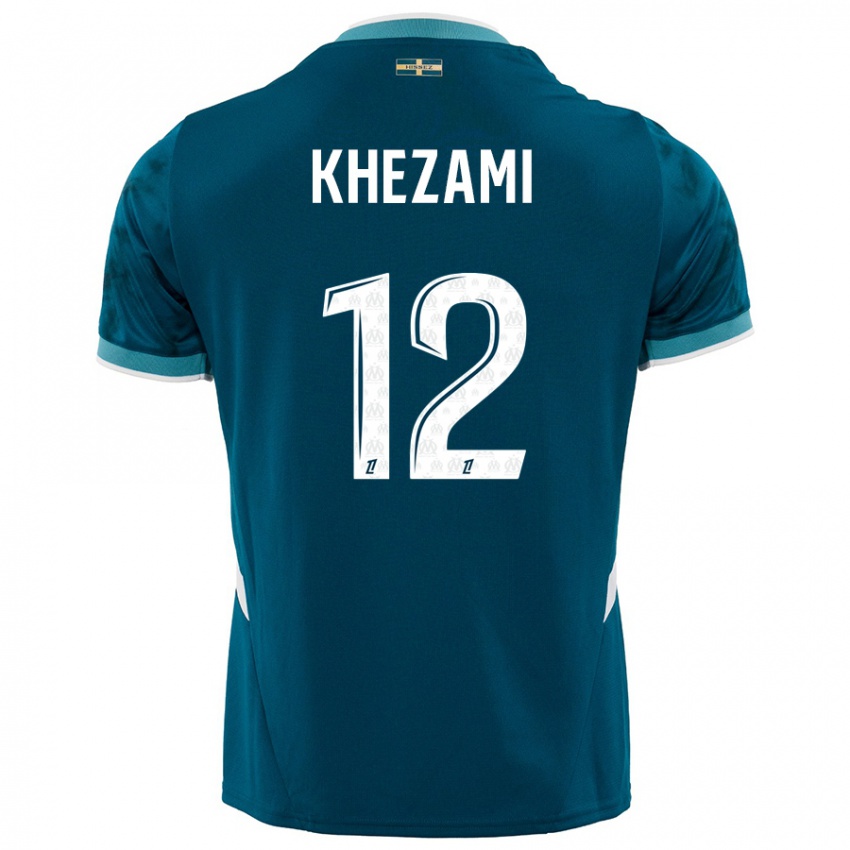 Herren Roselène Khezami #12 Türkisblau Auswärtstrikot Trikot 2024/25 T-Shirt Österreich