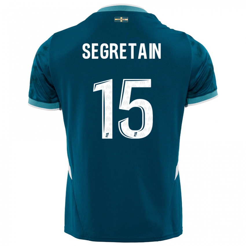 Herren Julie Ségrétain #15 Türkisblau Auswärtstrikot Trikot 2024/25 T-Shirt Österreich