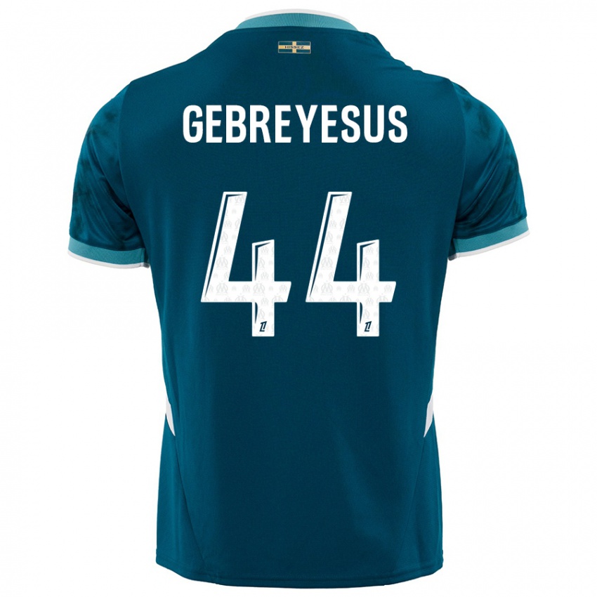 Herren Esey Gebreyesus #44 Türkisblau Auswärtstrikot Trikot 2024/25 T-Shirt Österreich