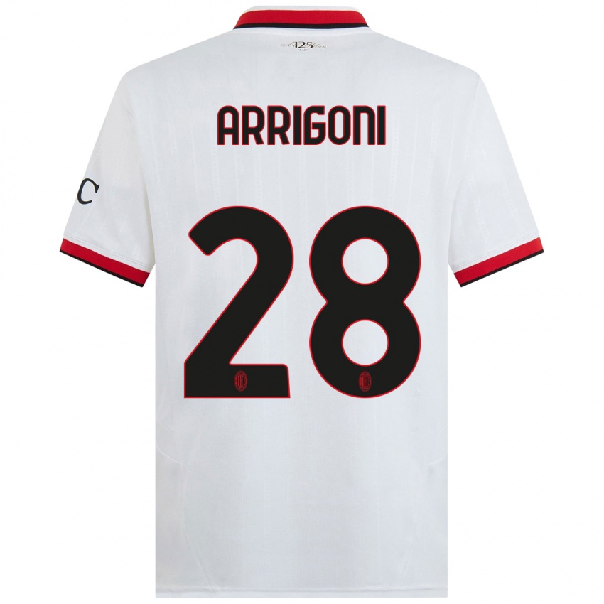 Herren Giorgia Arrigoni #28 Weiß Schwarz Rot Auswärtstrikot Trikot 2024/25 T-Shirt Österreich